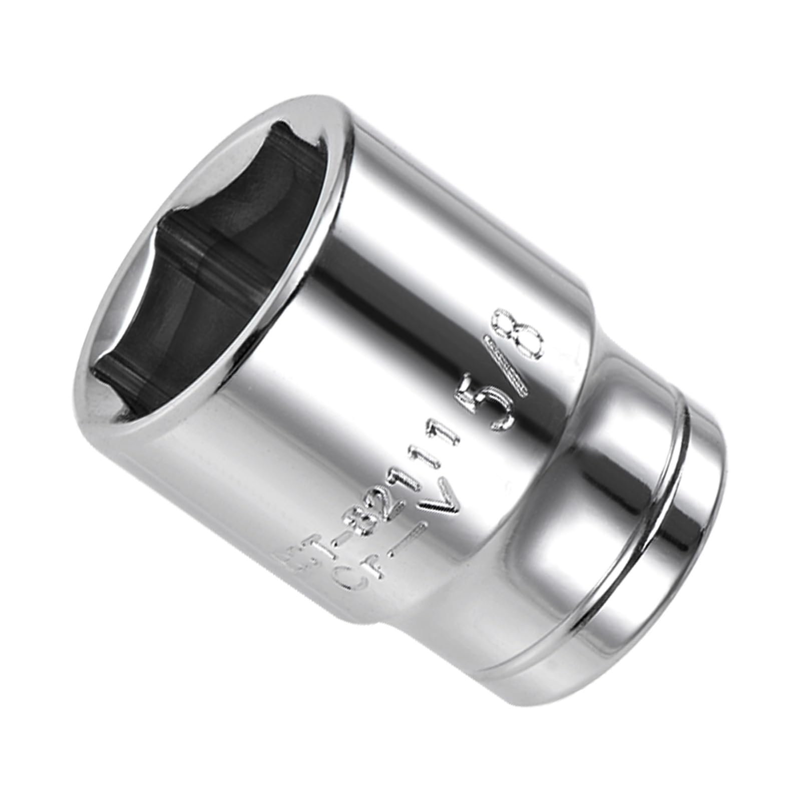 CoCud 6-Point Socket, 3/8" Drive 5/8" Deep, Polished Chromed CR-V SAE Standard Shallow Impact Socket - (Applications: for Ratchet Torque Electric Wrenches Car Repair), 1-Pieces