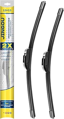JINGOU 13''+13'' Front Windshield Wiper Blades Compatible with 1997-2006 Jeep Wrangler OEM QUALITY Premium All-Season Automotive Replacement Wipers (Pack of 2)