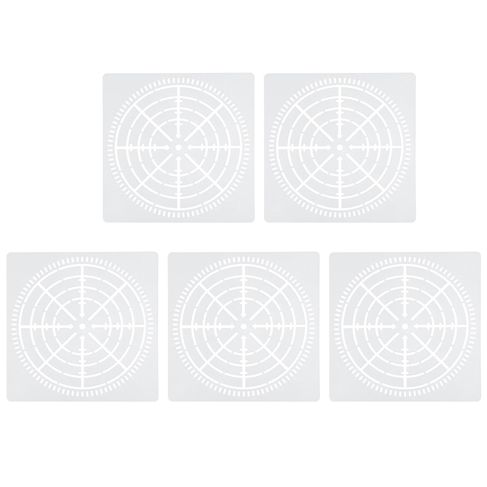 PATIKIL 8 Segment Mandala Stencil, 5 Pack 6" Mandala Stencils Reusable Mandala Template Painting Tool for Drawing on Wood Fabric Glass Wall, White