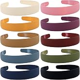 Wecoe 10pcs Plastic Headbands with Teeth 1inch Wide Comb, Non-Slip Comfortable Colorful Short Hair Accessories for Women and Girls