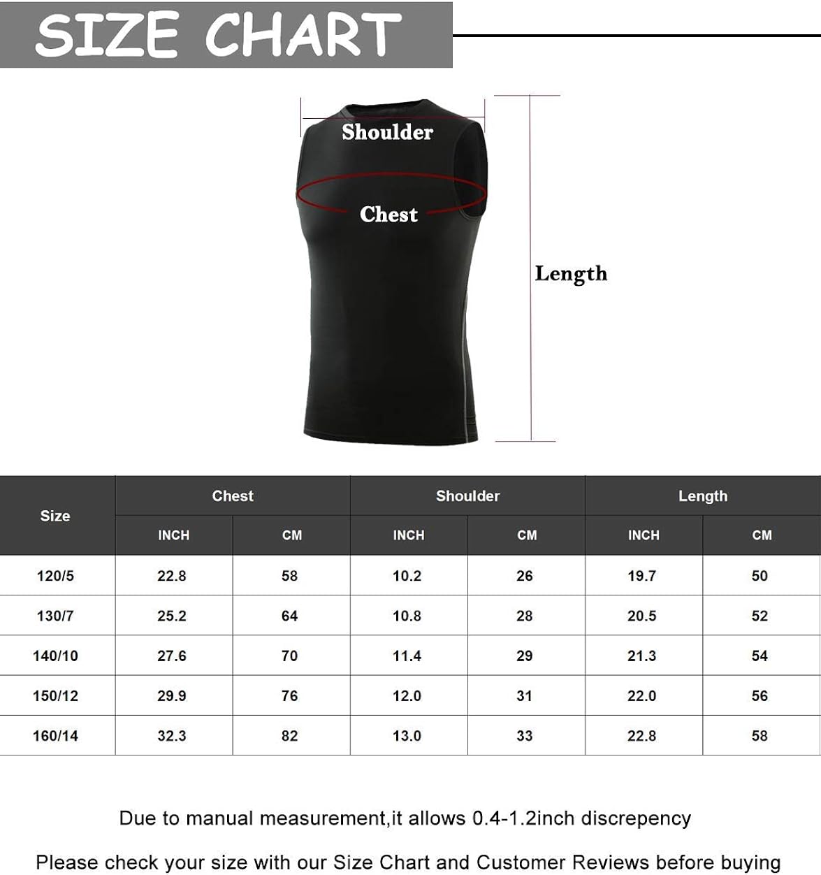 LANBAOSI Boy's 3 Pack Compression Sleeveless Shirt Soccer Training Kids Tank Top Undershirts: Clothing