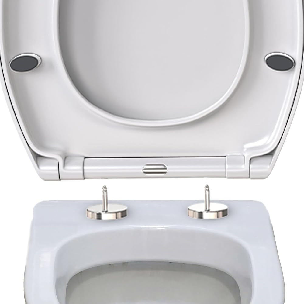 Vivo Technologies Soft Close Toilet Seat, Quick Release Oval Loo Seat, Top