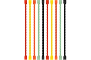 Gesipor 10 PCS 6-Inch Silicone Cable Ties - Reusable Rubber Twist Ties Bendable Cable Ties for Bundling and Holding, All Purpose Cord Tie for Indoor and Outdoor (5 Colors)