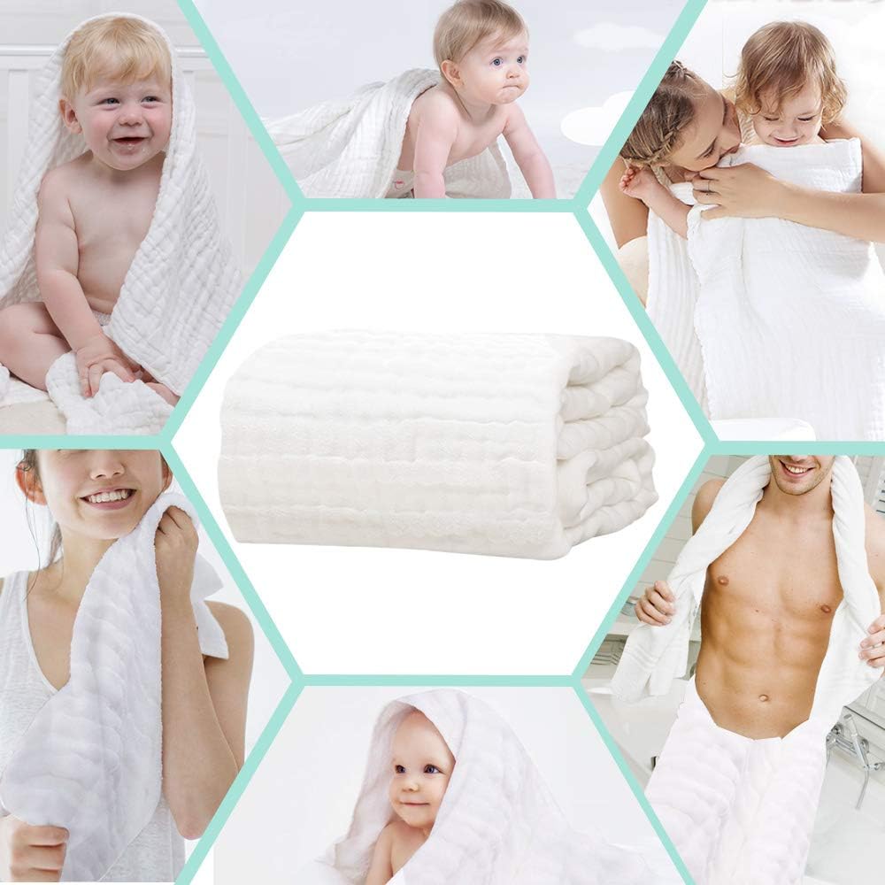 Amazon ベビーバスタオル ６重ガーゼ 綿100 吸水速乾 保温 110 110 赤ちゃんおくるみ 沐浴ガーゼ 出産祝い 保育園 ふわふわ暖かい 柔らかい肌触り 細菌防止 静電気防止 ３白 ベビー マタニティ ベビー マタニティ 通販