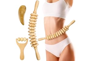 Wooden Massage Roller Tools, 3PCS Anti Cellulite Massage Roller Massager Tool Set, Gua Sha Massage Tool, Manual Wood Therapy 