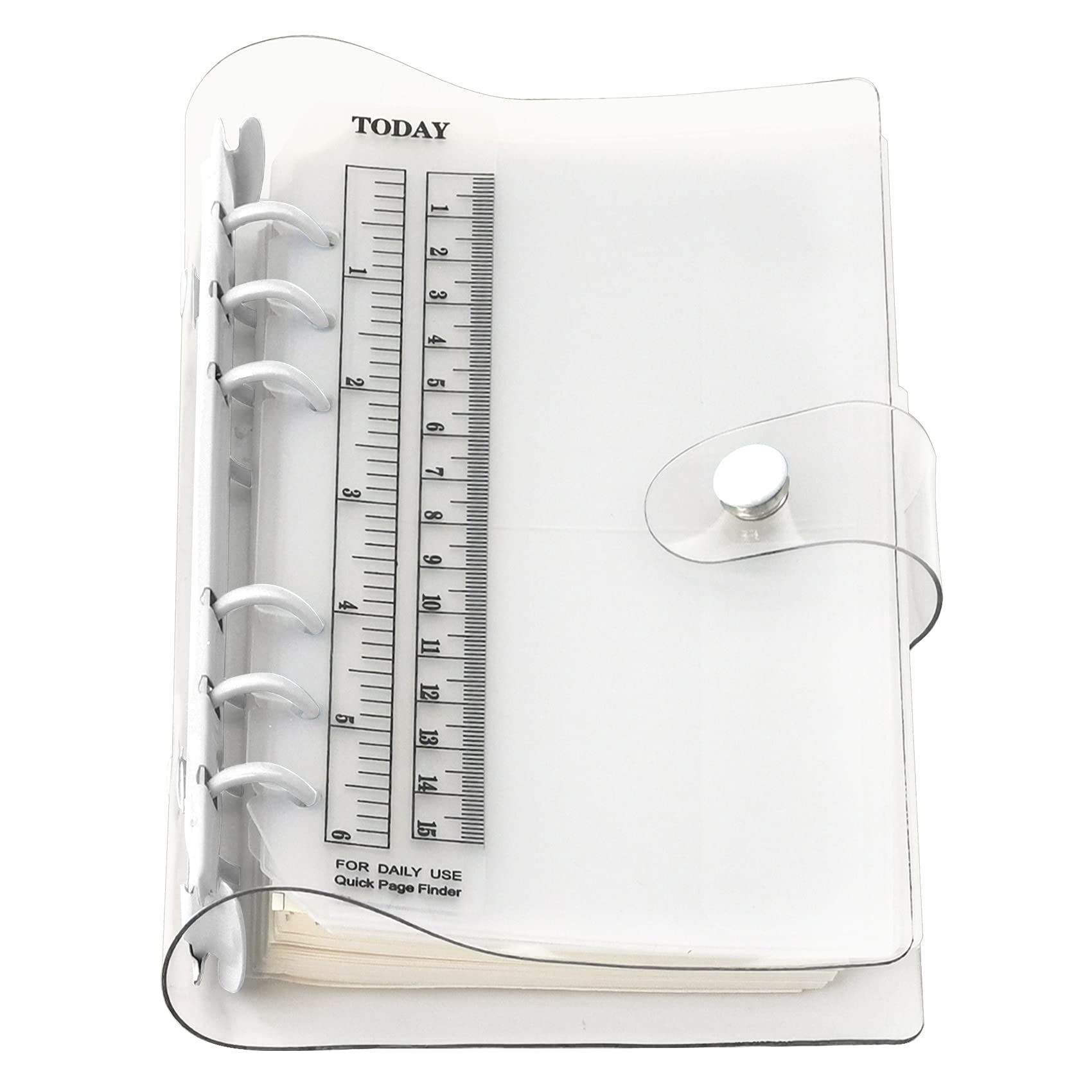 A6 A5 6-Holes Colorful PVC Cover Round Ring View Binder with Snap Button Closure File Folder (Snow White, A6 Combo) — image 1