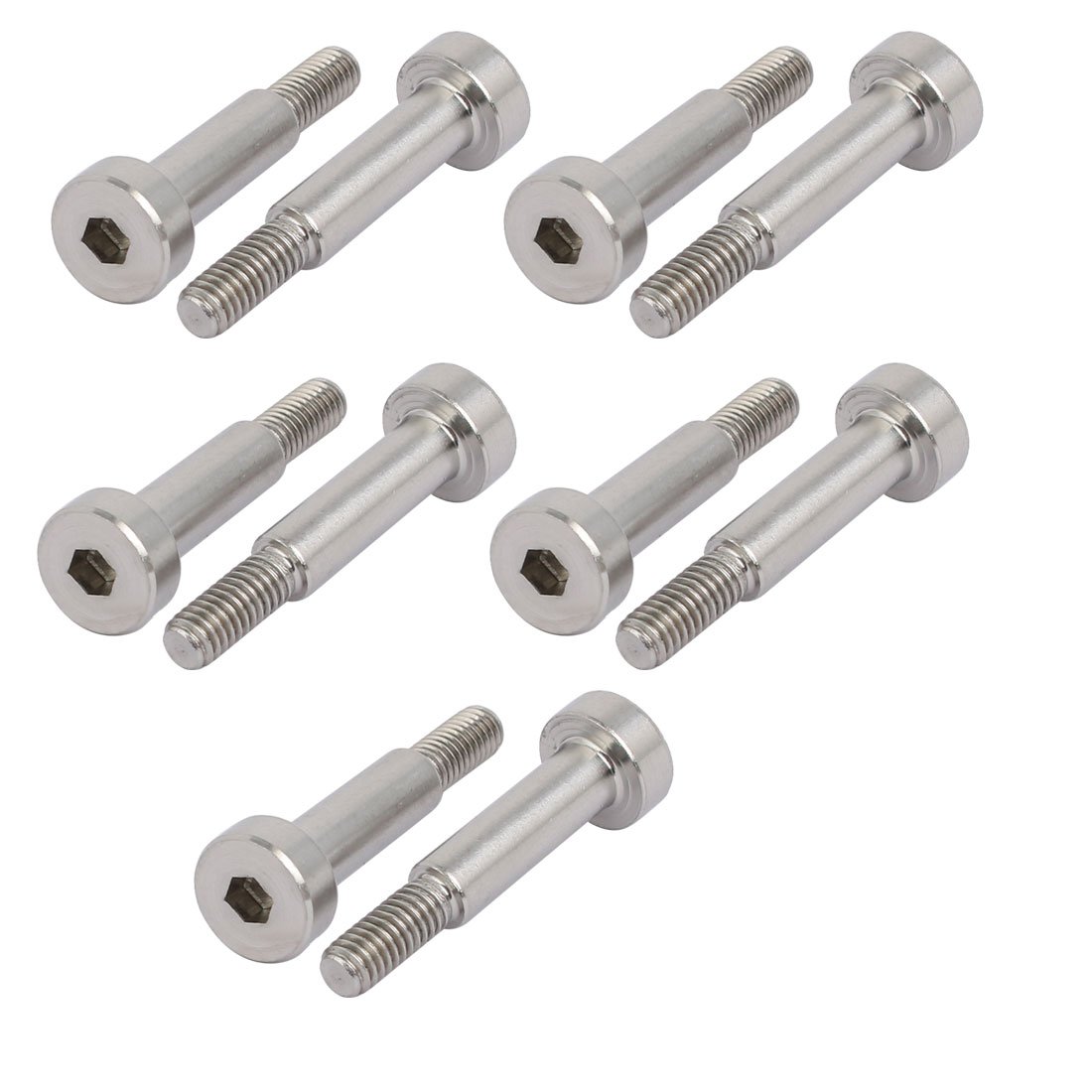 Sourcingmap 10pcs 304 Stainless Steel Hex Socket Shoulder Bolt 5mm Shoulder Dia 16mm Shoulder Length M4 Thread โ image 1