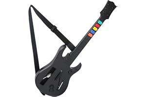 KYAYUGM Wireless Wii Guitar Compatible for Nintendo Wii, Supports for Guitar Hero and Rock Band Games. - BLACK（Rock Band 1 is Not Supported）