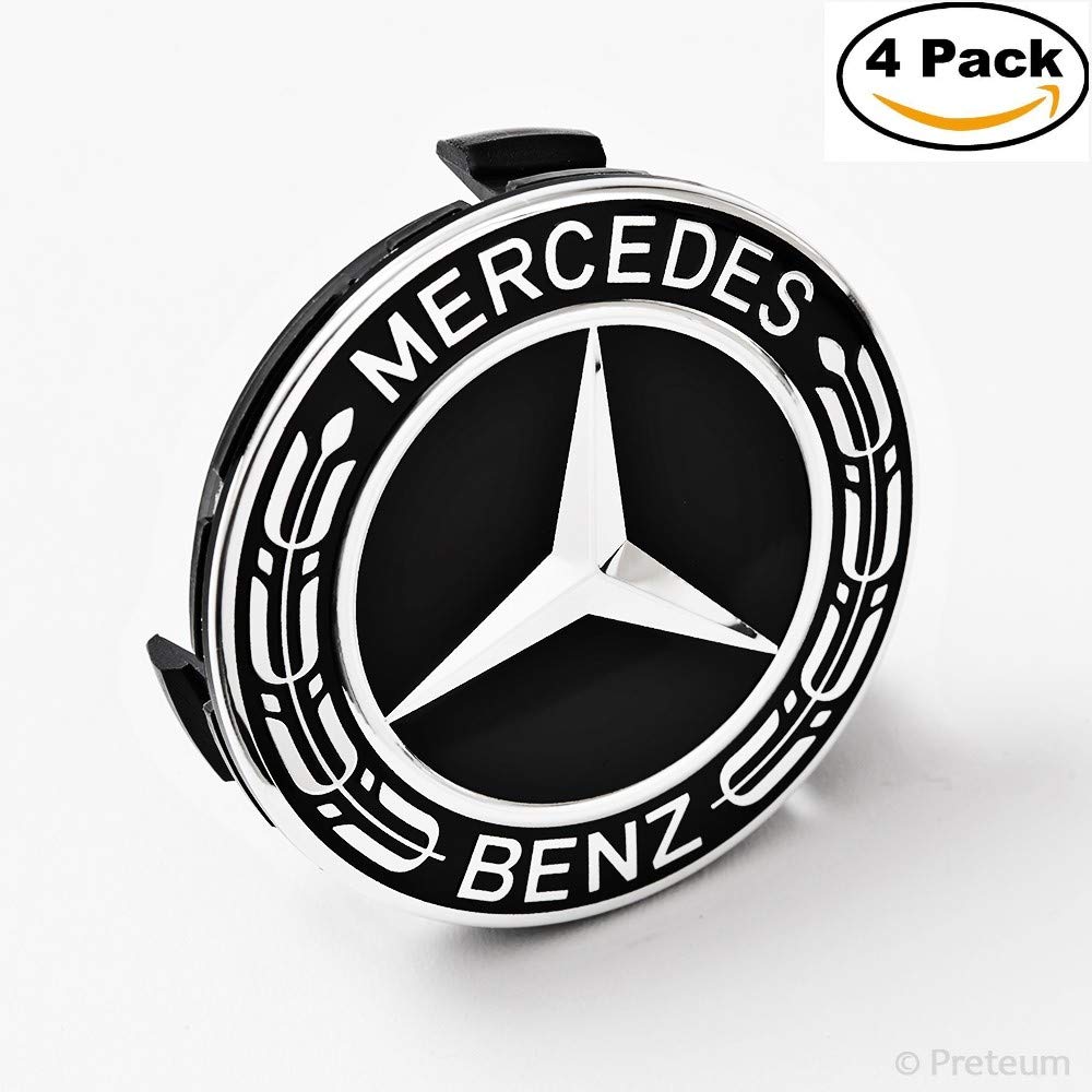 Mercedes Benz Wheel Center Caps Set Of 4 New Black 75mm /3 Inch MB Wheels Center Cap Mercedes Benz Wheel Center Caps Set Of 4 New Black 75mm /3 Inch MB Wheels Center Cap