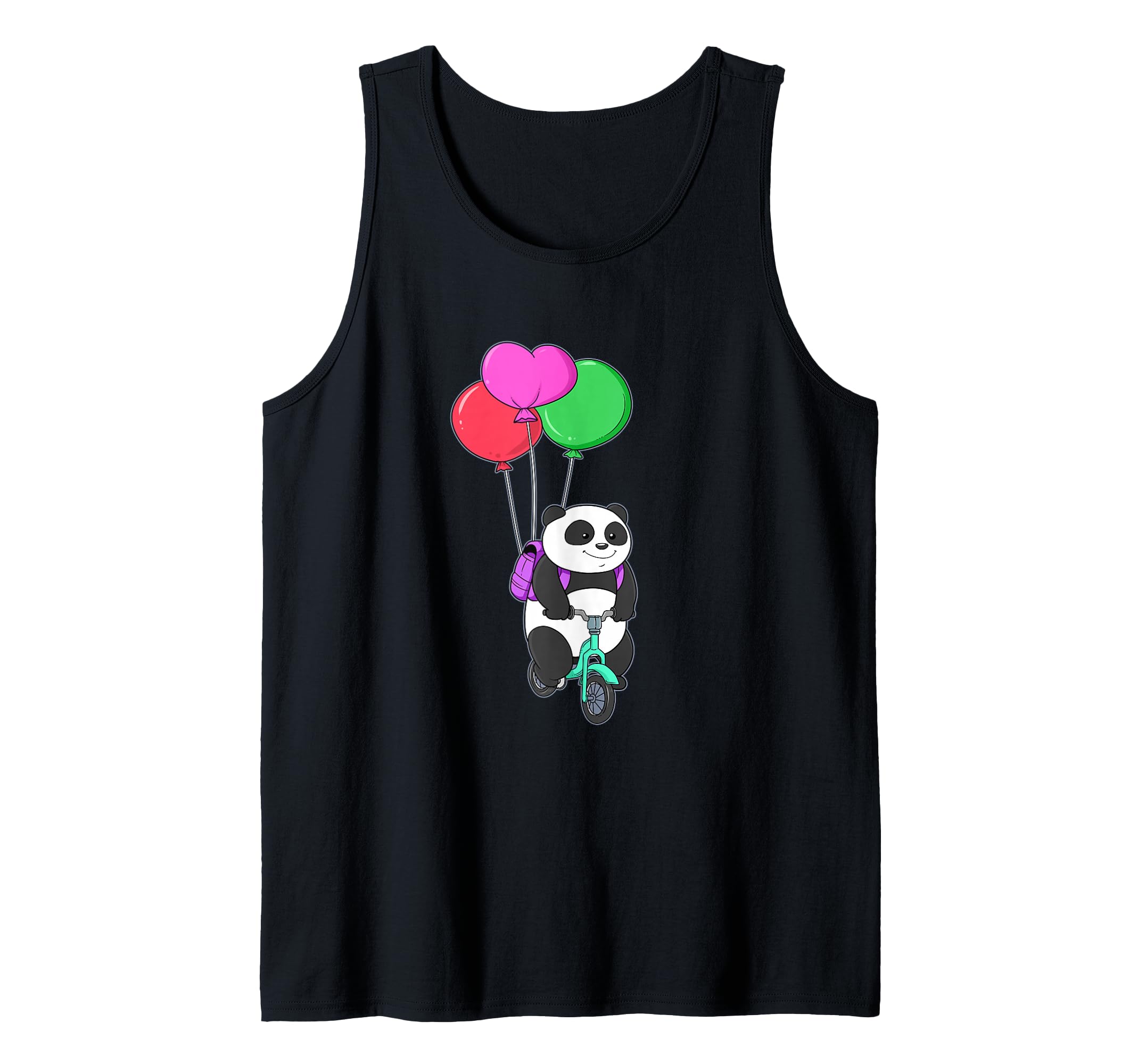 Radel Panda Bear Bicycle Balloon Pedal Balloon Bike Rider Tank Top