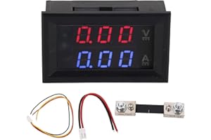 Digital Voltmeter Ammeter LED, Voltage Current Meter for Batteries, Motors, Solar Panels, 0.0-100V Measurement Range (100A wi
