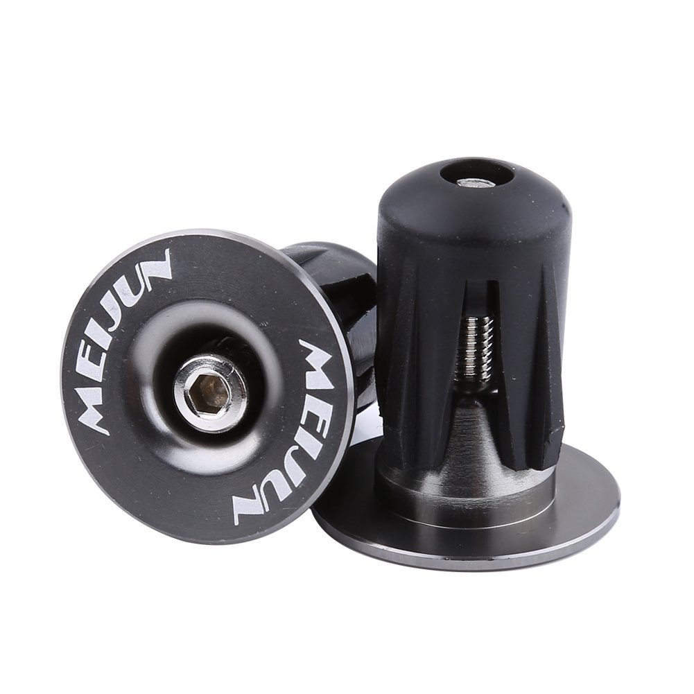 2 Pcs Bike Bar End Plugs Colorful Aluminium Alloy Bike Bar Grip Plug Bicycle Handlebars End Caps for Most Bicycle Mountain Bike Road Bike(Titanium Color)