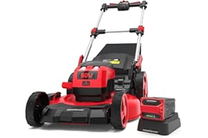 PowerSmart 80V MAX 21-Inch Brushless Self-Propelled Lawn Mower, 3-in-1 Mowing Function with 6.0Ah Battery and Charger
