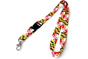 Route One Apparel | Maryland Flag Lanyard, Neck Strap for ID Badge, Car Keys, Wallet, Whistle, Phone, With Metal Clasp