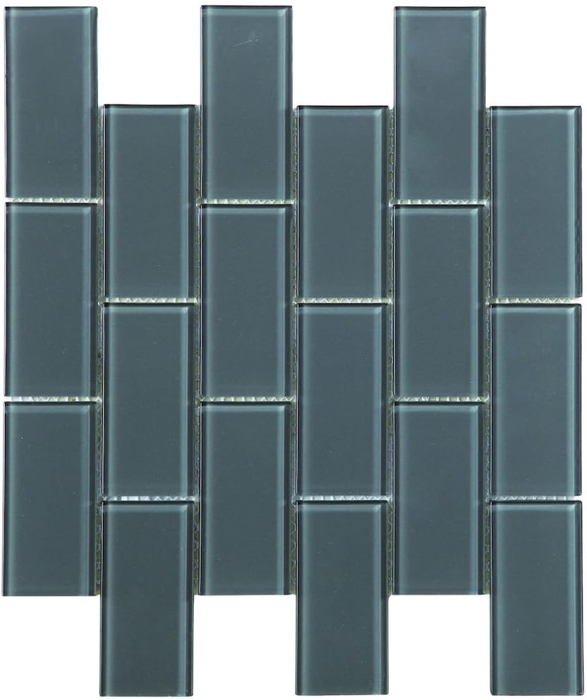 CoverQuik CQ60524 4mm 2-Inch x 4-Inch Mesh Mount Glass Tile, Dark Grey