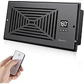 BIOWIND Quiet Register Booster Fan Fits 4" x 10" Register Holes, 10-Speed Smart Heating Cooling AC Vent Fan with Remote Control and Thermostat Control - Black