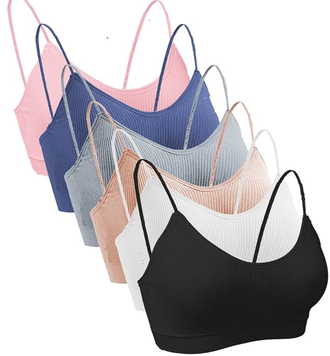 Buy Omisy 6 Pieces Cami Bra Bralettes for Women Girl Padded Seamless