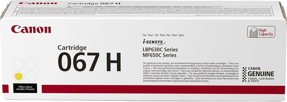 Canon 067H Original Yellow Toner Cartridge High Yield 2350 Pages