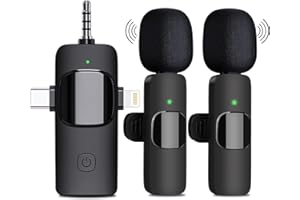 PUYANA 3 in 1 Wireless Lavalier Microphone for iPhone, iPad, Android.Camera, USB-C Wireless Microphone for iPhone, Mini Microphone forRecording, Live Stream, YouTube, Facebook, TikTok, Vlog