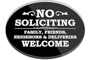 FTONENI No Soliciting Sign for House, No Soliciting Signs for Home, No Soliciting Sign for Door, No Soliciting Sign for Business Front Door Wall Decor Warning Reminder Sign 4.6" x 6" - PZB15