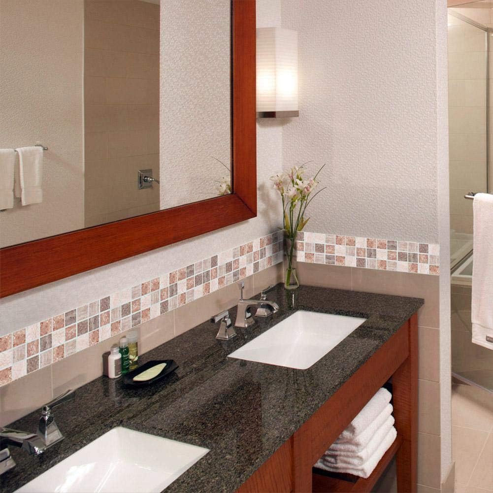18pcs Tile Transfer Stickers, Mosaic Wall Stickers Bathroom Kitchen DIY Home Bathroom Waterproof Backsplash(10 x 10 cm) - Image 4