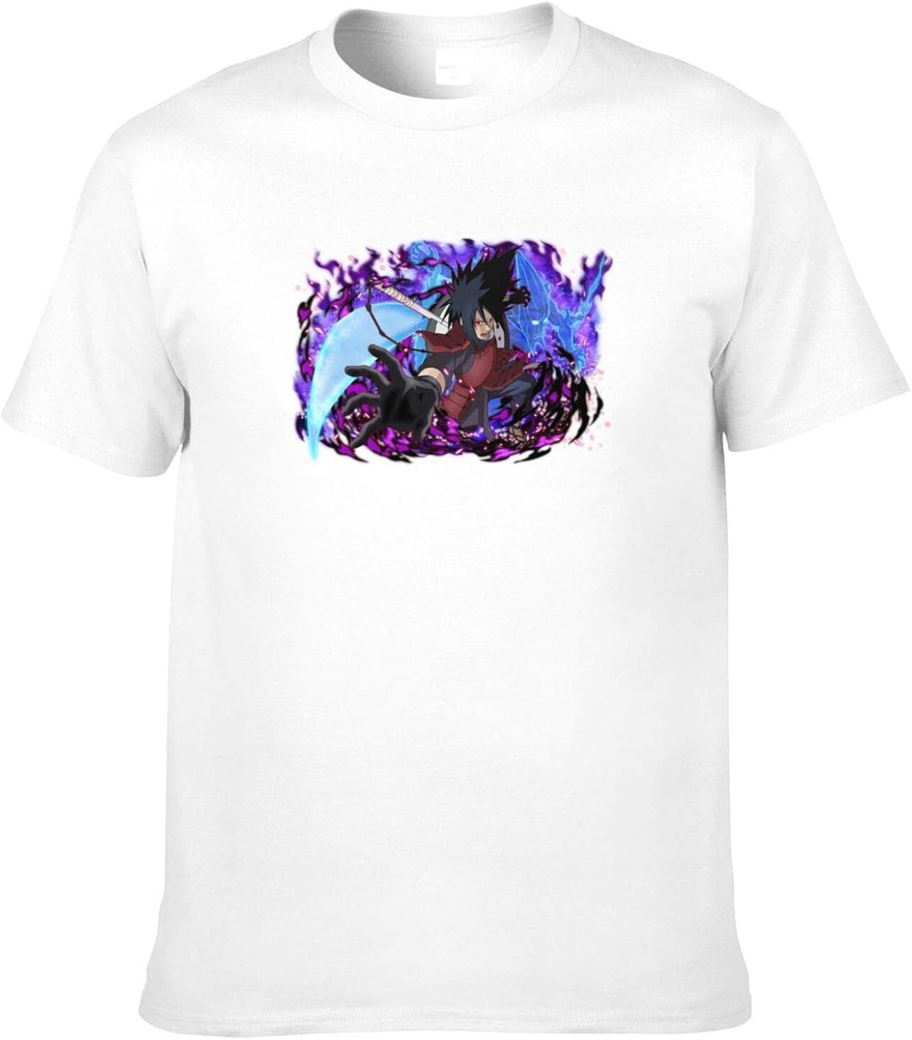 Amazon.com: Men T-Shirt Uchiha Madara Custom Crewneck Tee Tops White: Clothing