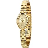 BERNY Gold Watches for Women Dainty Ladies Quartz Watch Vintage Copper Mirrors Shape Japanese Quartz Movement 3ATM Waterproof Fashion Female Wrist Watch Luxury Birthday Gifts