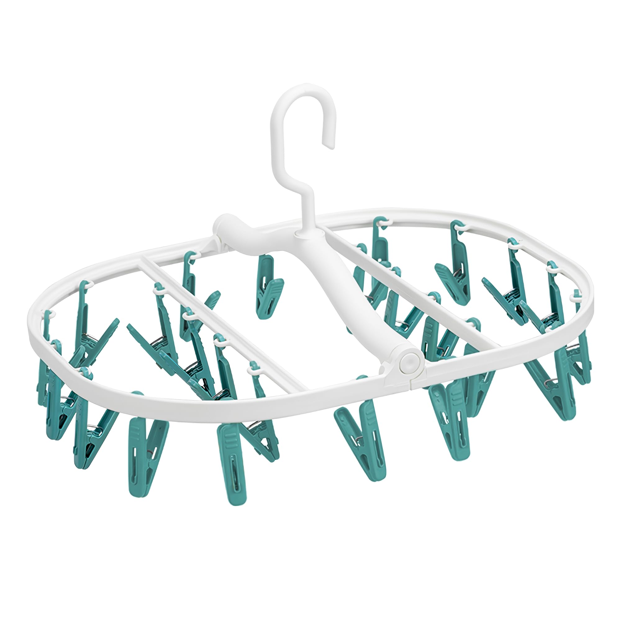 Foyer Nuage Premium Foldable Clothes Drying Hanger with 24 Clips, Anti-Rusty Plastic Drying Rack for Socks, Lingeries, Delicates and Baby Clothes