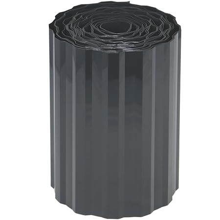 com-four® Rasenkante aus Kunststoff - Beeteinfassung für Rasen, Blumenbeet oder als Mähkante (01 Stück - anthrazit - 20 x 900
