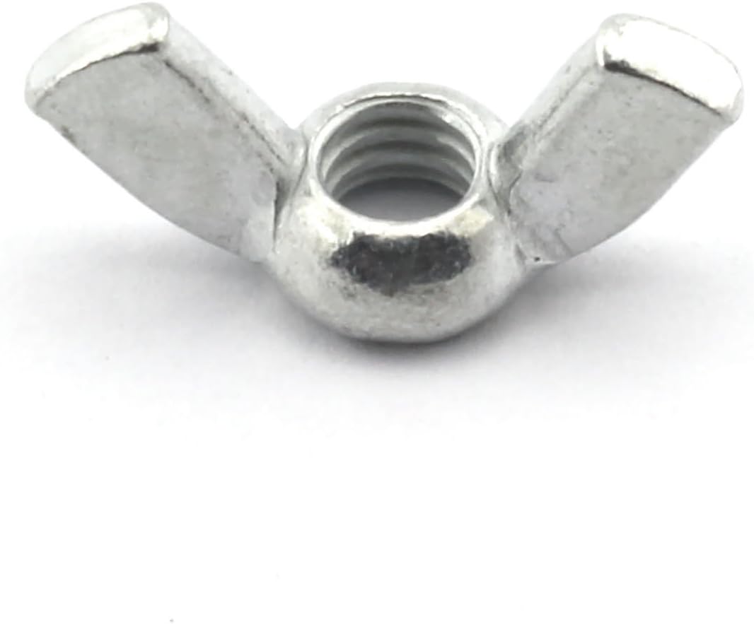 60 Pack 1/4" Wing Nuts Zinc Plated Fasteners Parts 1/4"-20 Inches Butterfly Nut
