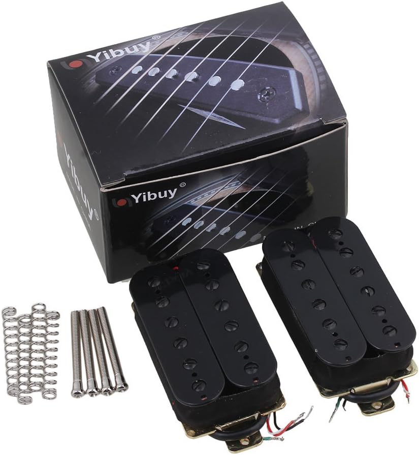 Yibuy Black Metal HBBC-BK Guitar Pickup Humbucker 2 Pieces Set of 2