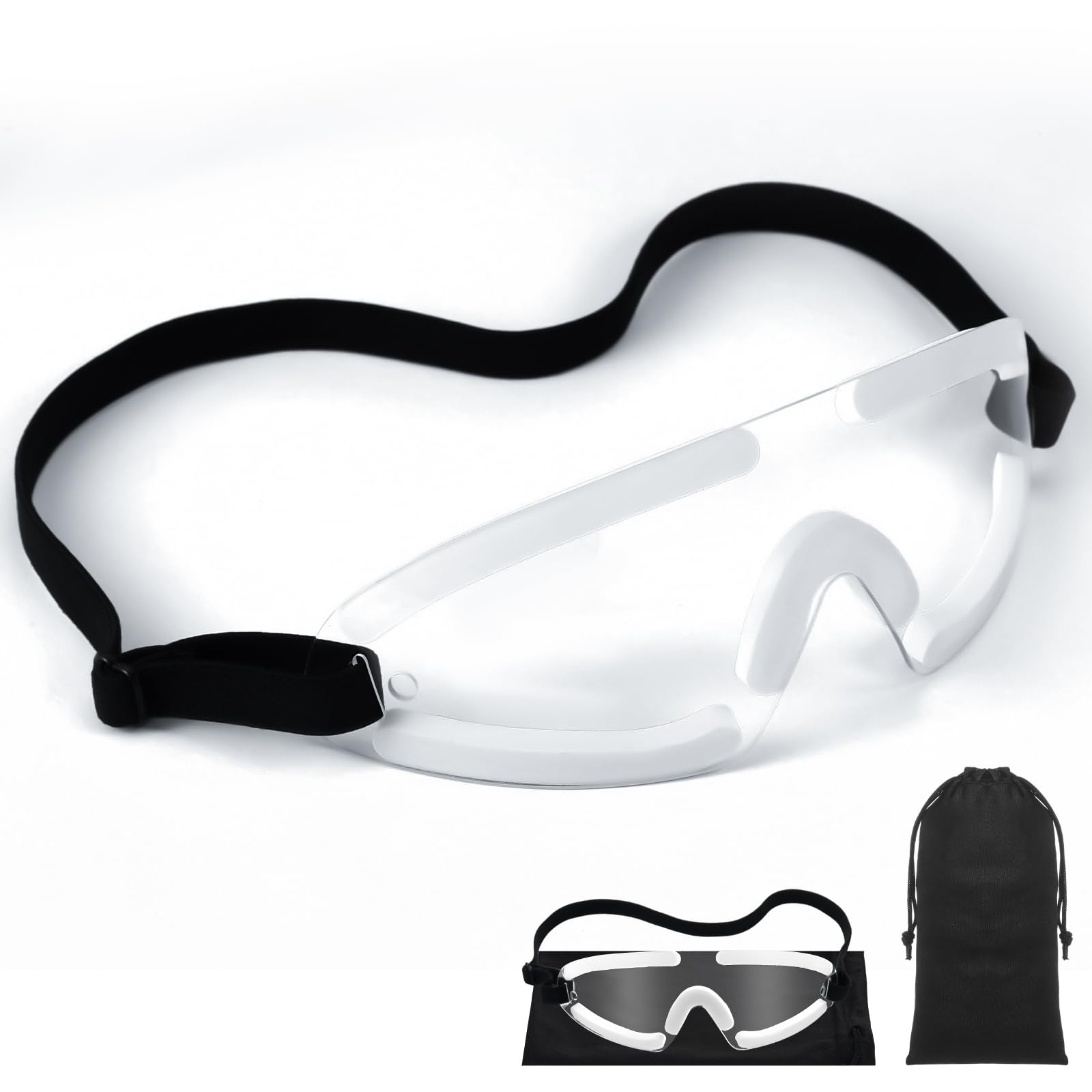 Photo 1 of Kingdder Ultra Grey Protective Goggles Lightweight Sleeping Eye Shield with Adjustable Strap and Soft Padding with Storage Bag for Wind, Dust Protection During Work, Outdoor Activities
