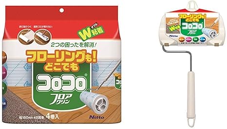 Amazon Co Jp セット ニトムズ コロコロ スペア フロアクリン フローリング カーペット対応 4巻入 本体 S フロアクリン フローリング カーペット対応 1巻入 ホーム キッチン