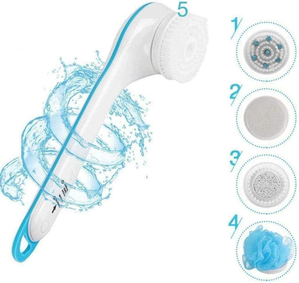 Electric Bath Brush,5 In1 Long Handle Shower Brush,Rotating SPA Massage Cleaning Brush,Exfoliating Health Care Tool