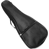 Musiin 23 Inch Ukulele Case Backpack Straps Gig Bag Case Storage for Travel Performance Concert Show (Black)
