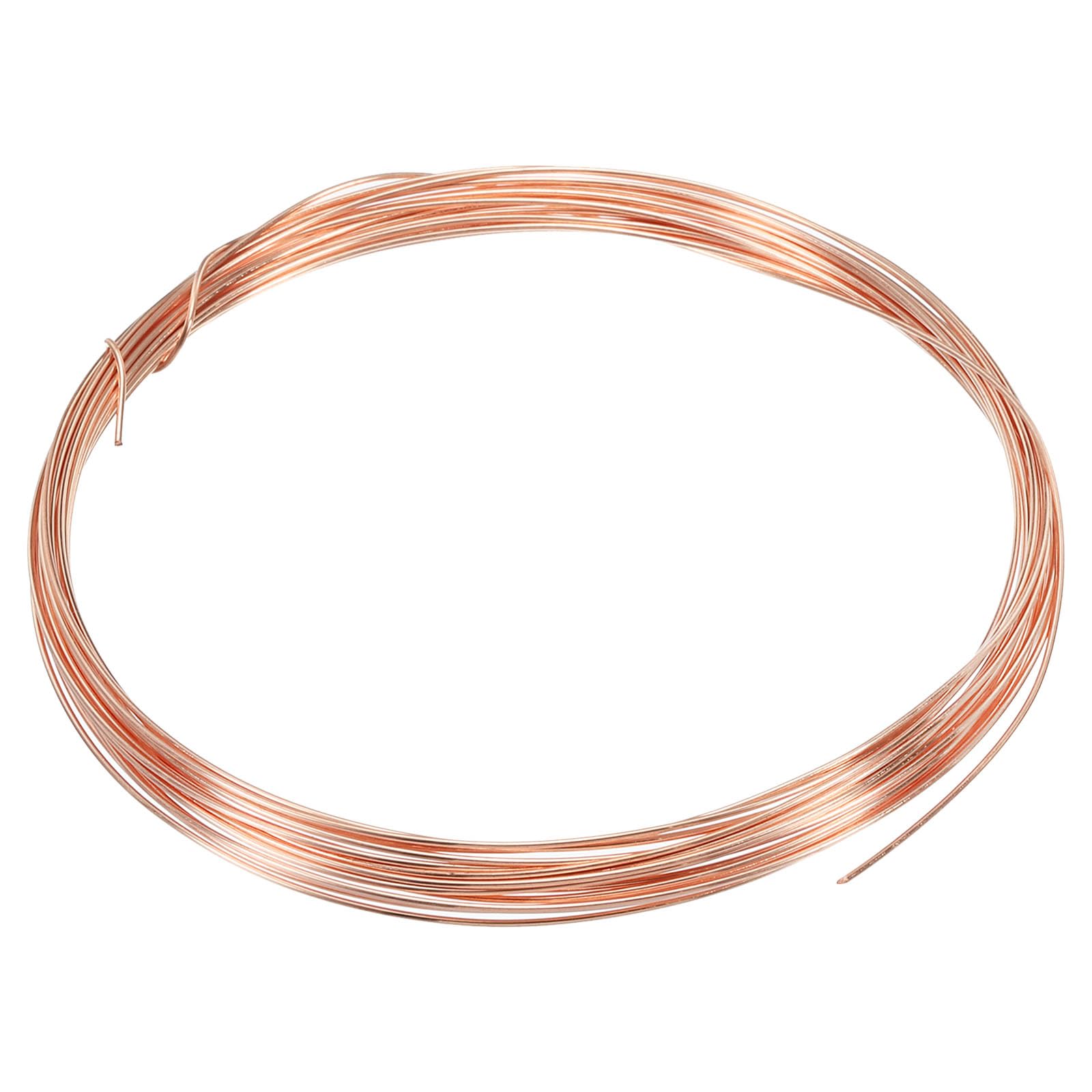 PATIKIL 16.4 Feet Solid Bare Copper Wire, 22 Gauge 99.9% Pure Copper Wire 0.7mm Soft Beading Wire Metal Plant Stem Ties for Jewelry Craft (5m)