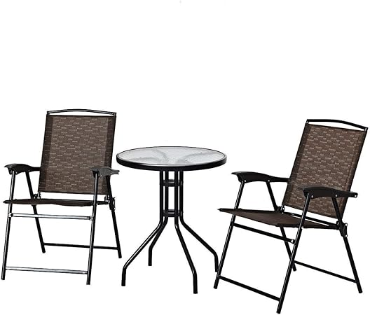 Amazon Com Lordbee Folding 3 Pcs Bistro Patio Garden Furniture