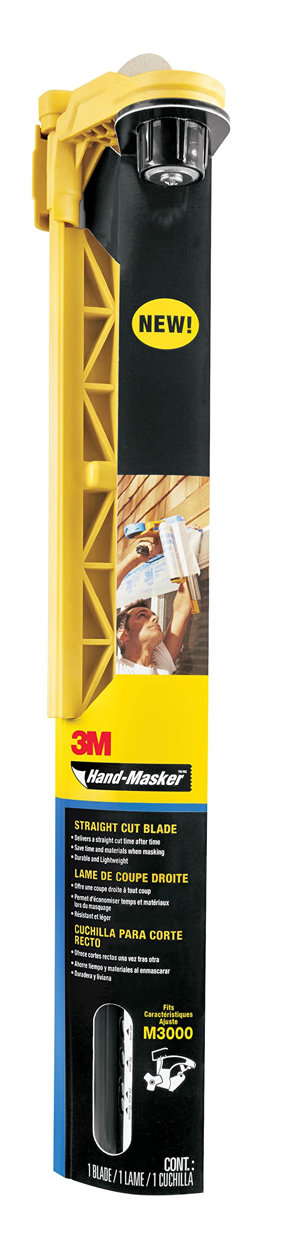 3M Hand-Masker Film Blade - 30,4 cm - Stainless Steel Blade for Clean, Straight and Efficient Masking Film Cuts