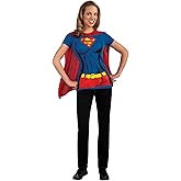 Rubies DC Comics Superheroes: Supergirl Costume T-Shirt With Cape for Adults, Women's XL