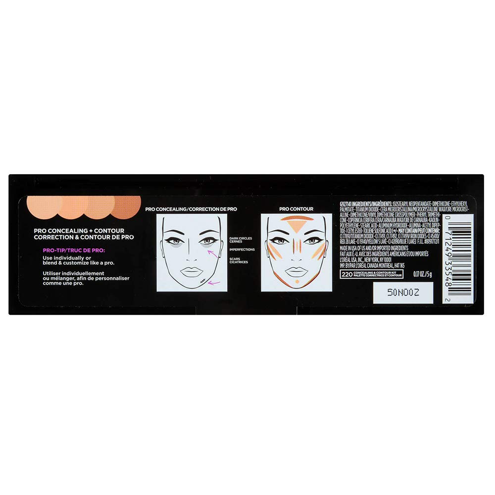 L'Oréal Paris Infallible Total Cover Concealing and Contour Kit, 0.17 oz.