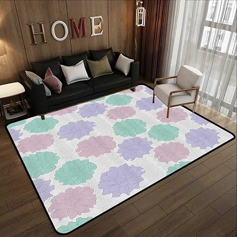 Amazon Com Contemporary Synthetic Rug Dahlia Flower Decor
