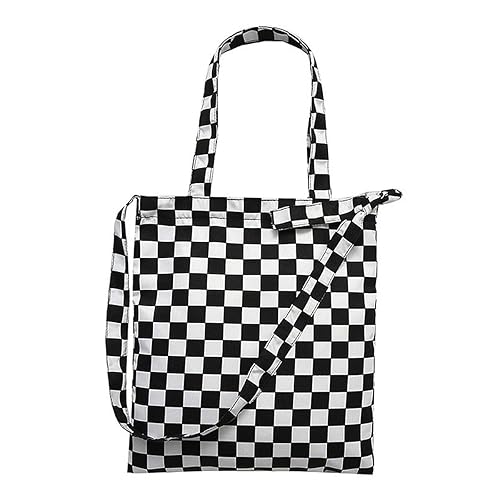 checkered tote bag