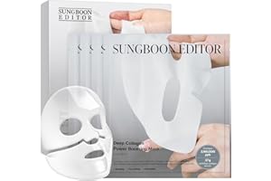 SUNGBOON EDITOR Deep Collagen Overnight Mask Hydrating Mask for Glass Skin, Wrinkle Care, Firming & Pore Refining 2,160,000PPB Collagen + 9 Peptides Stocking Stuffers for Women Korean Skincare, 4ea