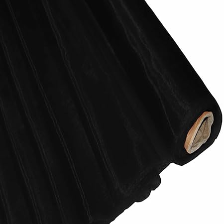 Plain Woven Voile Net Curtain Fabric Finished In Black 150cm