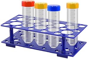 LSVERDE 2 Pack Test Tube Rack, 56 Well Deep Blue Detachable Plastic Stand Holder for 10mL 15mL 50mL Centrifuge Tube