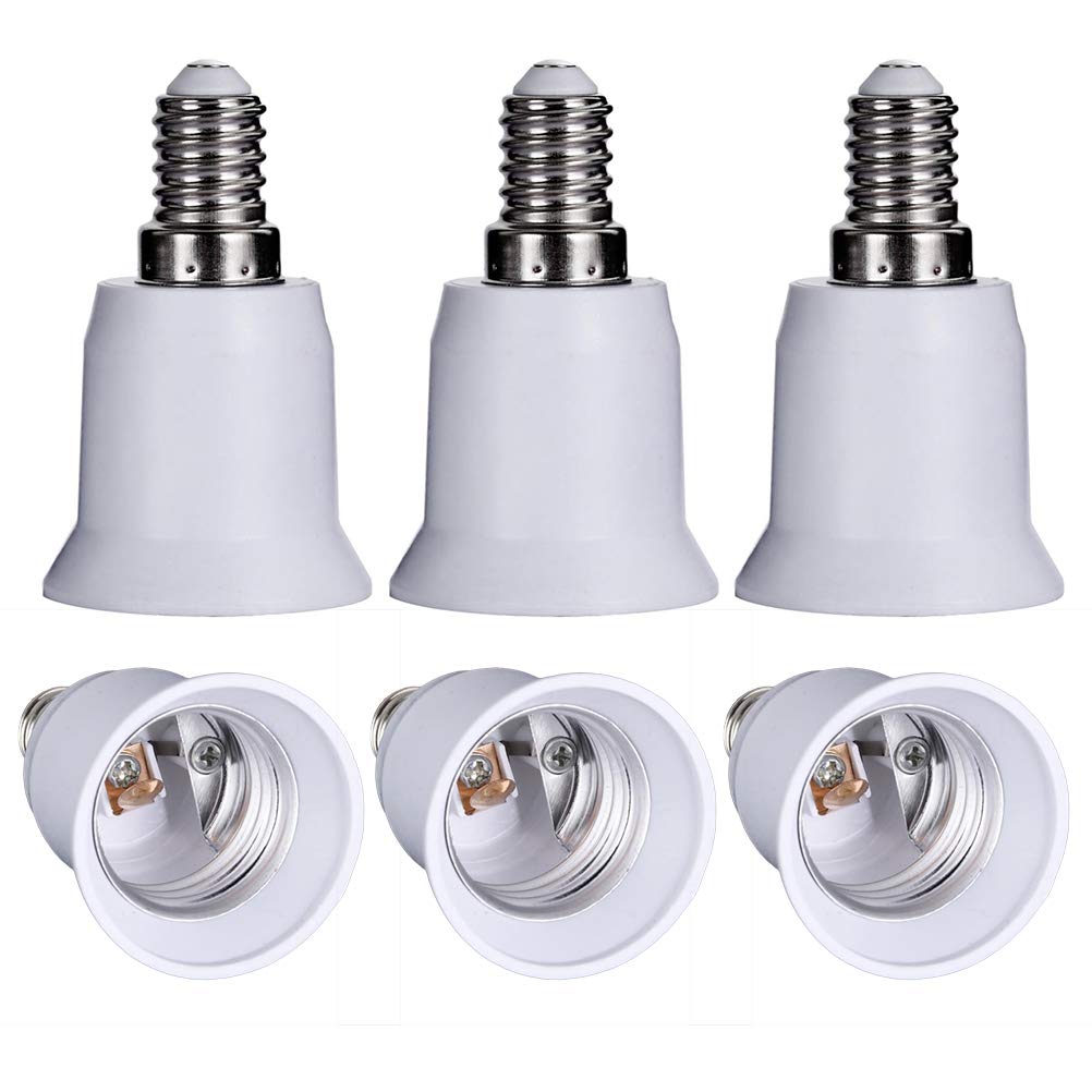 LEDMOMO Adaptador de la base de la bombilla 6pcs E14 a E27 Adaptador de
