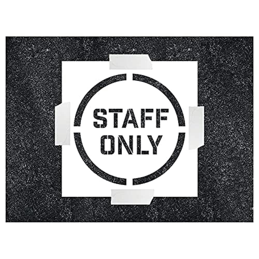 V Safety Staff Only Stencil - 400x400mm - 1.1mm Polypropylene