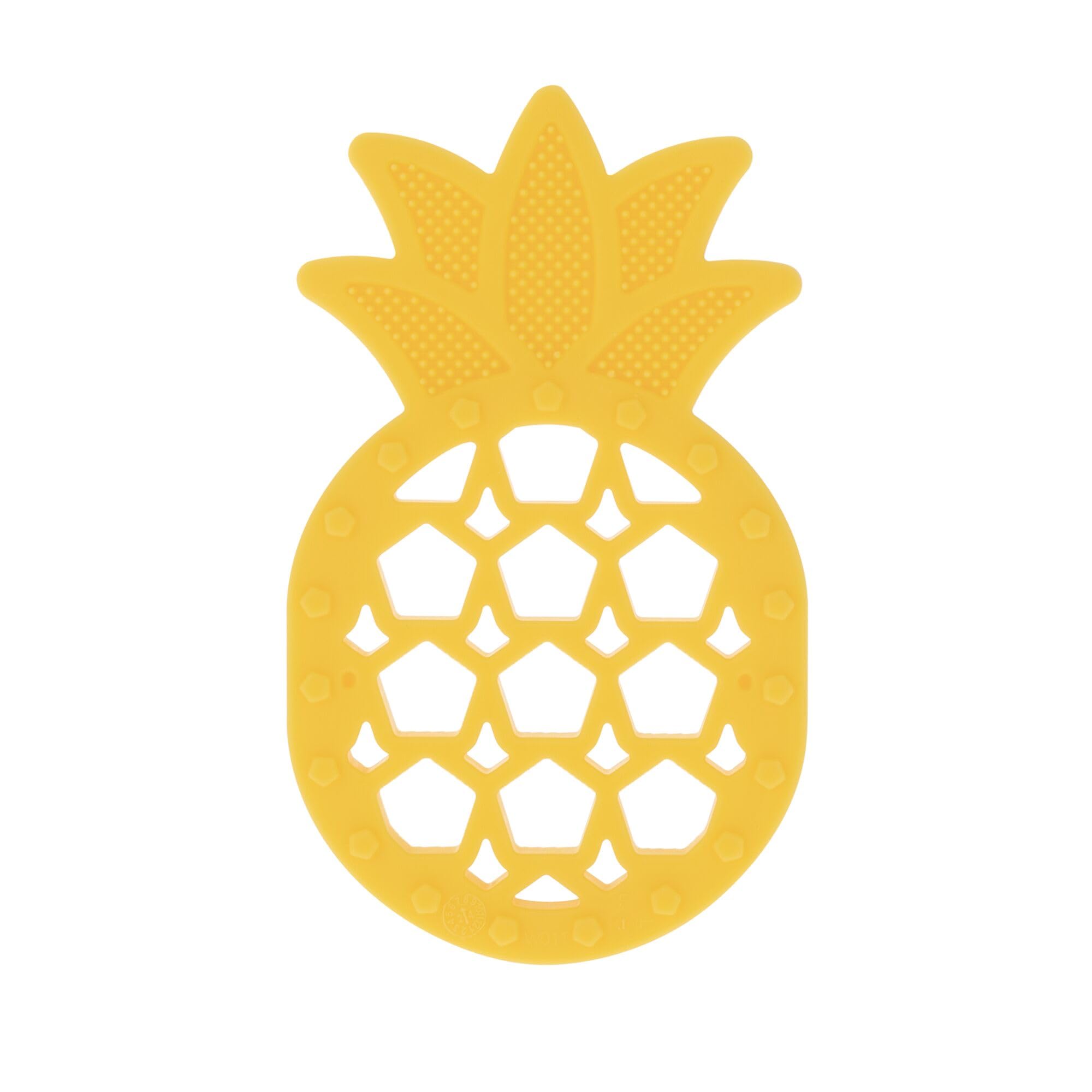 Nuby Soft Silicone Gum Massaging Baby Teether Toy - (2 Pack) Baby Teething Relief Toys for 3+ Months - Pineapple and Orange