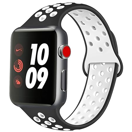 ATUP kompatibel mit für Apple Watch Armband 38mm 40mm 42mm 44mm, Weiches Silikon Ersatzarmband kompatibel mit für iWatch Seri