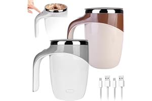 ZUOLUN Automatic Magnetic Stirring Coffee Mug: 2pcs Self Stirring Coffee Mug, Stainless Steel Self Stirring Mug, Portable Magnetic Stirring Cup, Travel Automatic Stirring Cup for Coffee, Milk